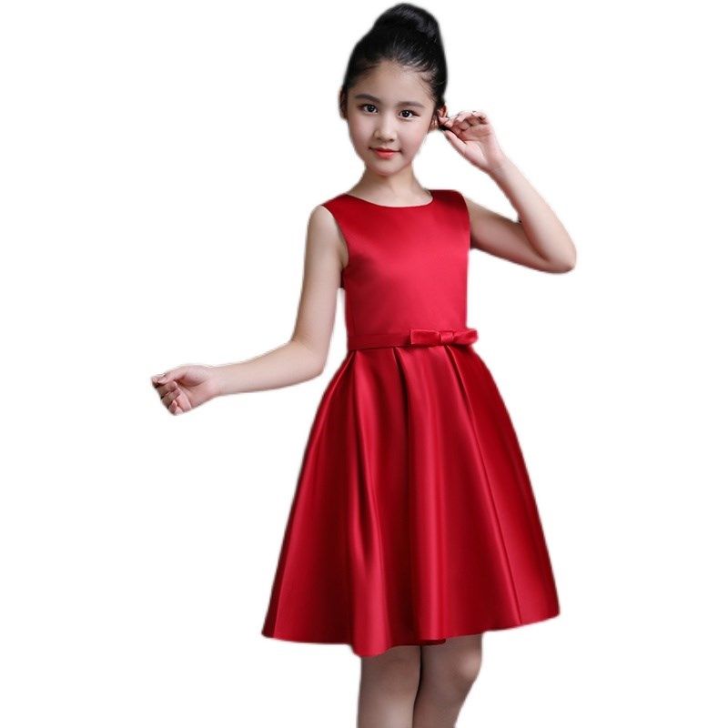 女童黑色钢琴礼服六一演出服公主走秀生日裙短款儿童合唱团表演服