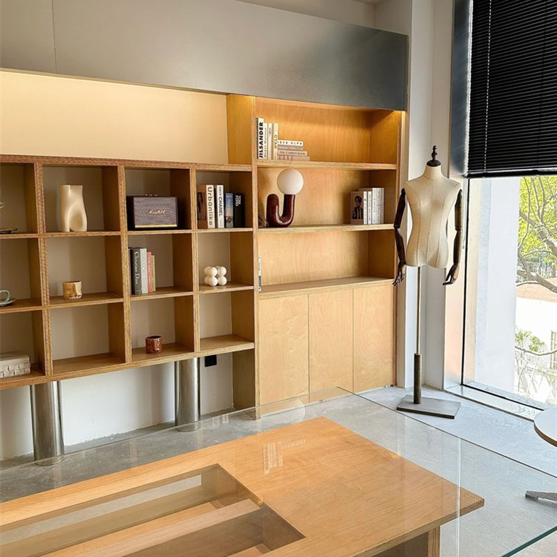 设计师工作室办公桌电脑桌桦木书桌中岛台服装拍摄桌海洋板玻璃