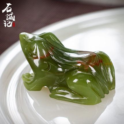 天然古青玉石茶宠摆件金蟾禅意功夫茶道原石饰品玄武茶玩创意摆设