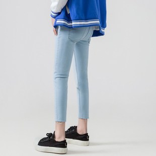 2025九分裤时尚修身男装牛仔裤休闲小脚紧身裤铅笔裤弹性裤韩式