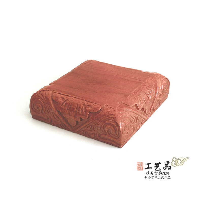 古韵精美火莲雷台印章底座印台摆件雷击枣木精雕细刻道家用品法器