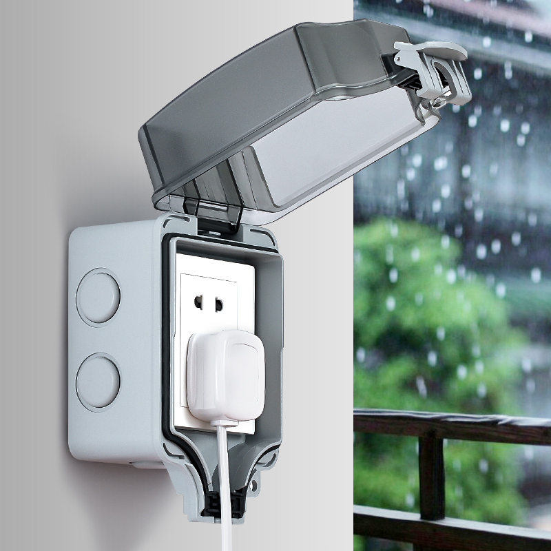 防水插座户外防雨室外防晒盒电源锁防雨罩防暴雨开关防水盒防水罩