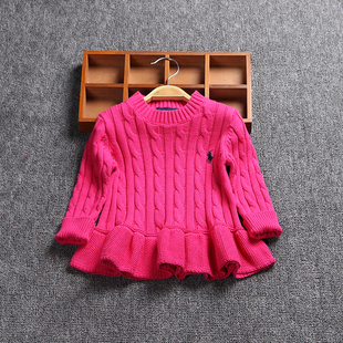 女童毛衣秋冬装宝宝针织衫纯棉1-2-3-4岁婴儿裙衫公主圆领套头衫