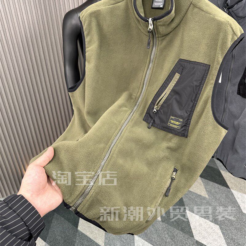 高品颜值款~双面摇粒绒!功能性强~秋冬男士立领马甲保暖夹克外套