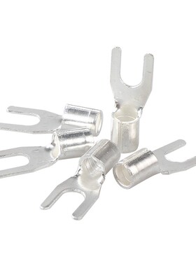 UT紫铜冷压接线端子y形裸端子OT0.5/1/1.5/2.5/4/6/10-3/4/5/6/8