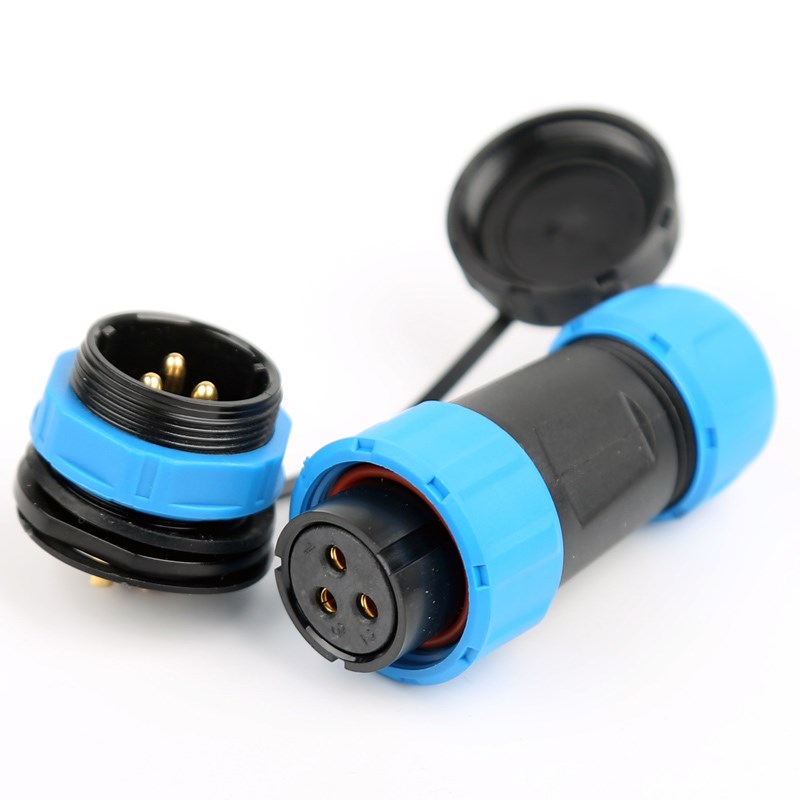 防水航空插头插座SPWM21-234芯5679后螺母针座反装公母对接连接器