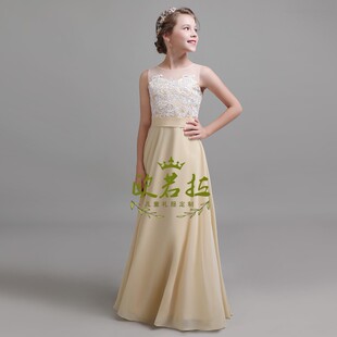 少女童大提琴小提琴演奏钢琴演出晚礼服儿童初中生毕业长款公主裙