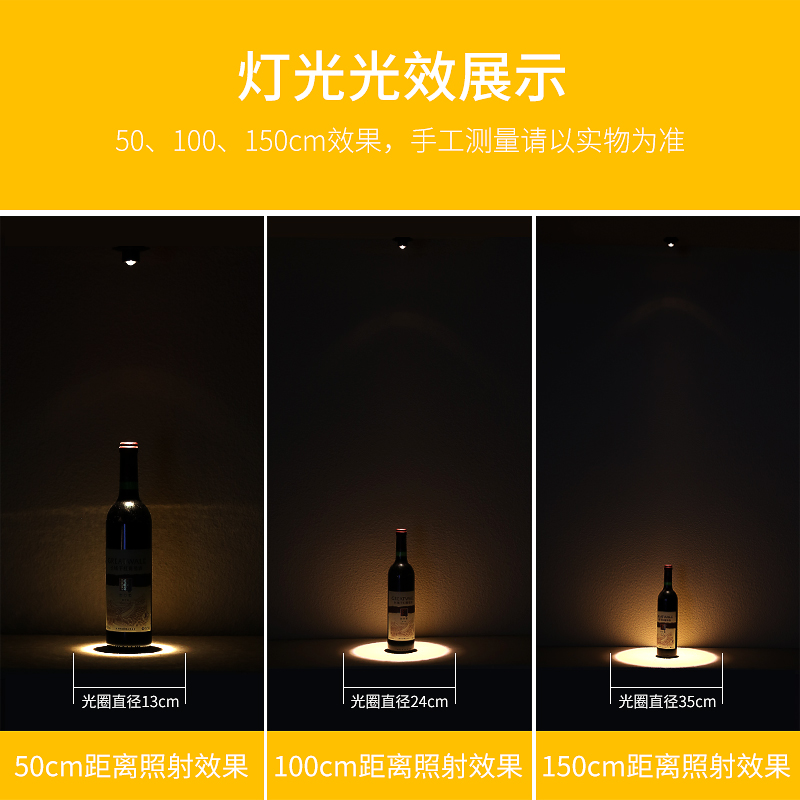 聚光灯小型旋转led牛眼灯3W开孔5嵌入式超薄酒吧柜子三色变光射灯