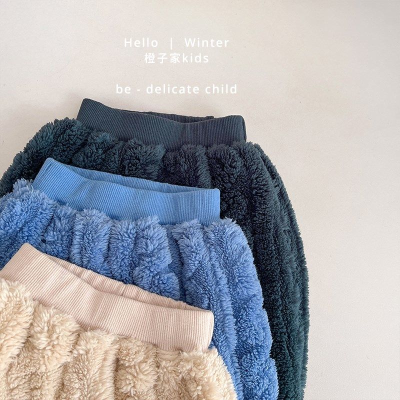 男童冬季套装婴儿超萌套头加绒家居服女宝宝可爱加厚保暖睡衣睡裤