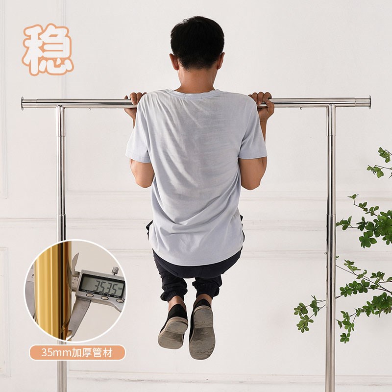 服装店展示架不锈钢升降货架中岛架带轮子移动女装店玫瑰金挂衣架