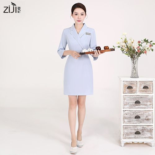 高端职业装连衣裙女夏季空姐制服spa美容师前台接待美容院工作服