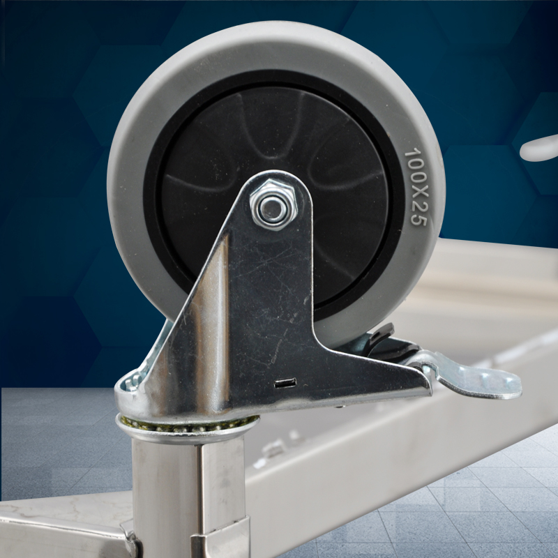 煜亭加厚不锈钢双层餐车手推车餐厅送餐车移动手推餐车加厚静音