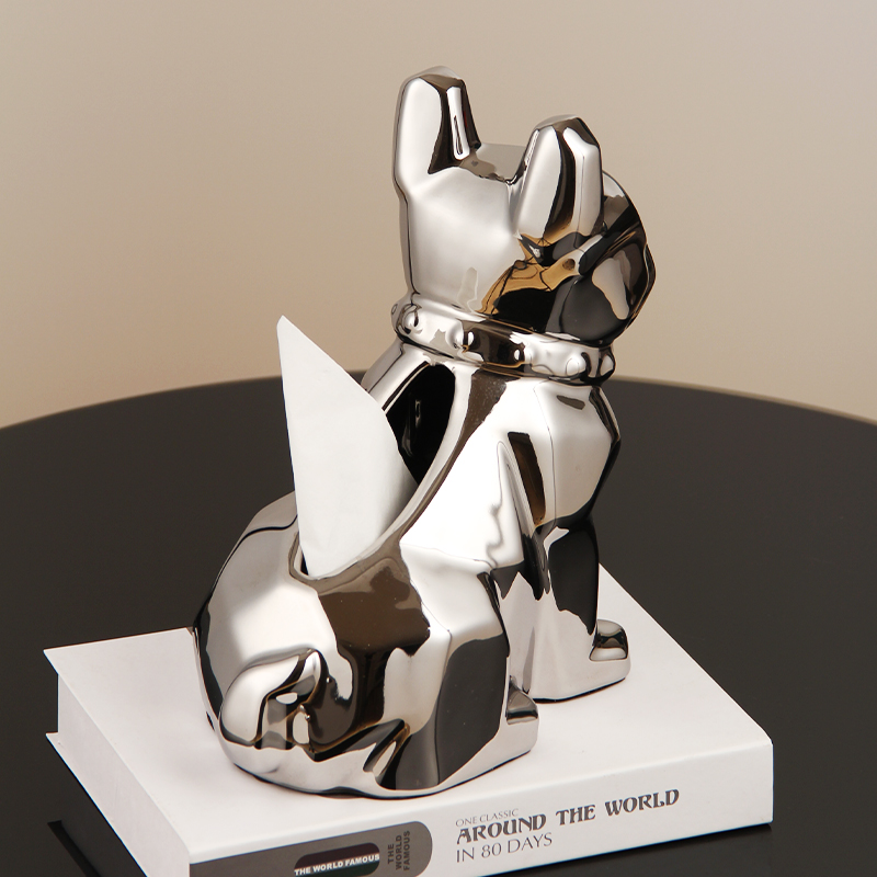 创意纸巾盒摆件法斗狗轻奢风茶几餐桌家居客厅摆设抽乔迁新居礼品