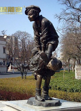 童趣人物玻璃钢制作铜雕城市园林小孩捉迷藏景观雕塑大型雕像定制