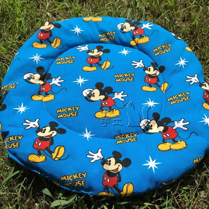 手工宠物薄垫子纯棉帆布圆形狗狗褥子猫咪垫子四季耐抓咬夹棉垫