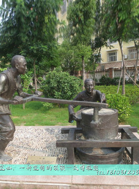 民俗文化人物铸铜小品雕像定制户外广场大型玻璃钢仿铜雕塑品摆件