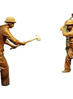 知青岁月雕塑玻璃钢仿铜下乡劳作情景小品定制大型铸铜人物雕像