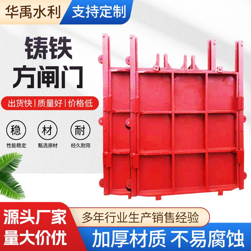 水利工程渠道平板闸门气动双闸板阀方形圆形铸铁水利防倒灌防洪