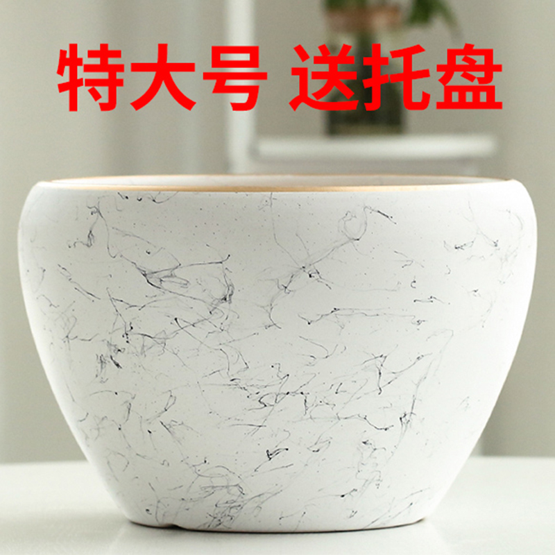 绿植多肉花盆大号特大号花盆陶瓷北欧简约居家室内办公室桌面落地