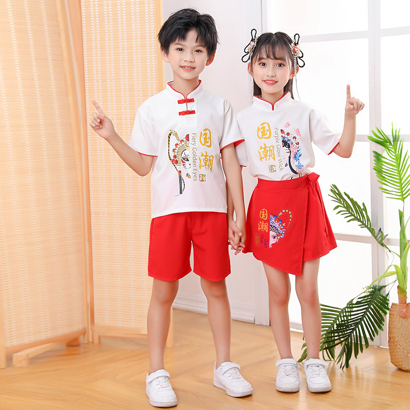 六一儿童啦啦操表演服小学生合唱演出服幼儿园中国风国潮街舞服装