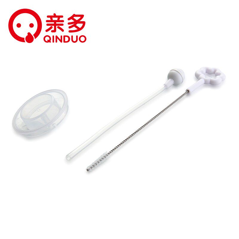 宽口径奶瓶吸管带重力球自动吸管清洁刷亲多宽口奶瓶配件