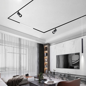 磁吸轨道灯嵌入式 led射灯线条磁轨灯吸磁导轨灯客厅无主灯照明