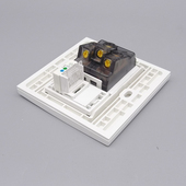 86型五孔电源电话插座二三插RJ11语音电话线插口五孔电话开关面板