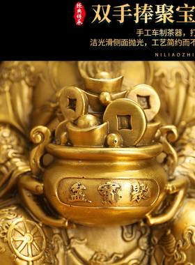 纯铜财神爷神像摆件请文财神家用比干佛像供奉客厅店铺办公室开业