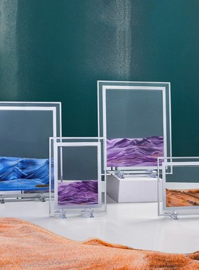 创意液体解压艺术流沙画沙漏摆件办公室桌面客厅装饰品女生日礼物