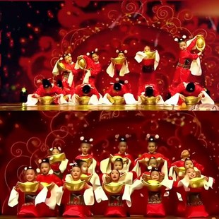 财神驾到幼儿园元旦喜庆演出服儿童七九品芝麻官京剧戏曲丑角服装