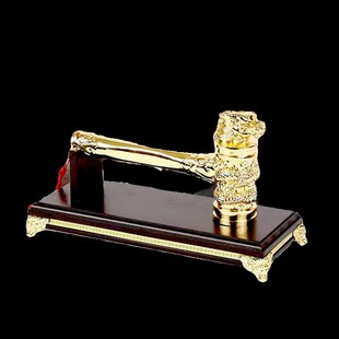 开工锤子加底座装修开工锤大吉开工仪式锤小金锤金色古铜色动工锤