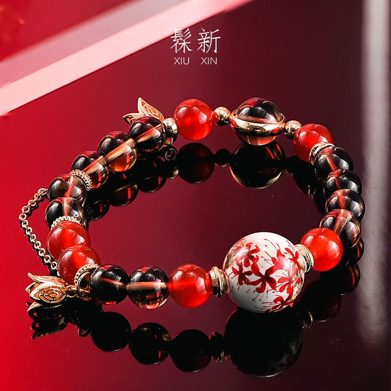 髹新非遗工艺漆器手串单珠18MM
