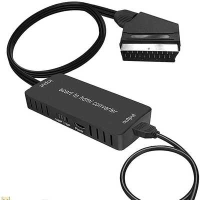 SCART TO HDMI带线款scart转HDMI转换器 scart转接头支持1080P
