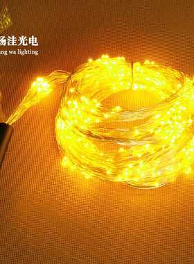 树藤灯串防水电源带100-1000灯led圣诞树庭院树装饰铜线灯串