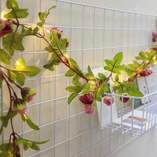 玫瑰花藤条灯串婚庆装饰灯圣诞节日电池盒彩灯LED藤条花朵灯串