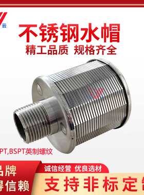 不锈钢滤水头 滤帽  4分6分1寸水帽  NPT螺纹水帽 3/4 PT水帽