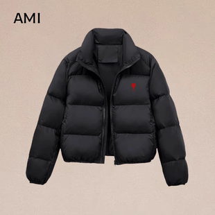 AMI旗舰店 明星同款美式冬季新款黑色棉服女小个子加厚外套面包服