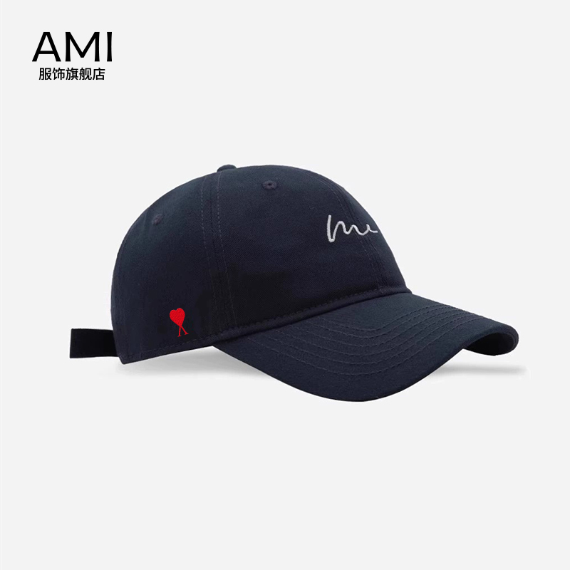 AMI 2025美式复古刺绣字母棒球帽软顶情侣款冬季潮牌正品鸭舌帽