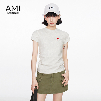 AMI美式明星同款修身短袖T恤