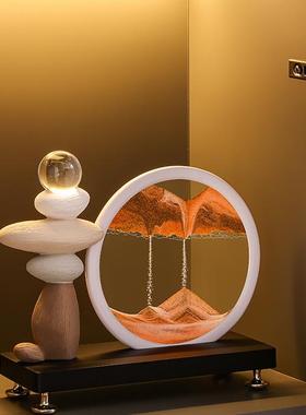 时来运转流沙画摆件客厅电视柜玄关酒柜轻奢高档装饰办公室工艺品