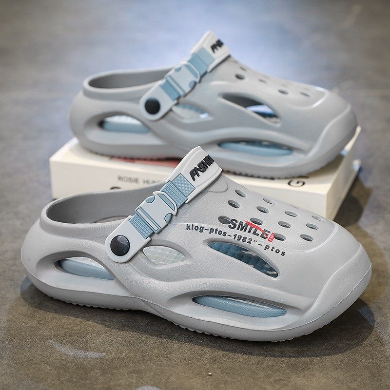 洞洞鞋男夏季外穿防滑学生厚底增高运动拖鞋开车两穿大码沙滩凉鞋,流行男鞋,包头拖,淘宝优惠券,粉丝福利购,淘宝优惠卷