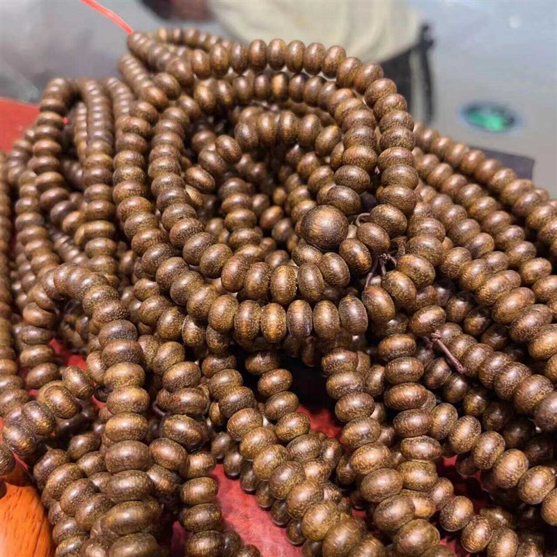 绿奇楠隔片长条手链手工diy文玩时G尚饰品佛珠手串T2388