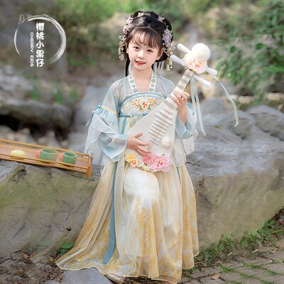 女童汉服春夏2025新款古装超仙中国风唐装襦裙日常可穿儿童公主裙