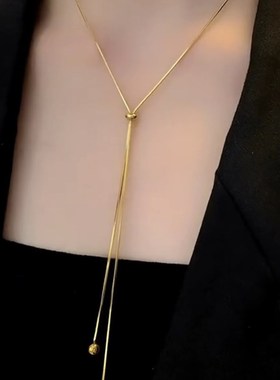 时尚个性Y形有求必m应抽拉款项链女轻奢气质四季款锁骨链网红配饰