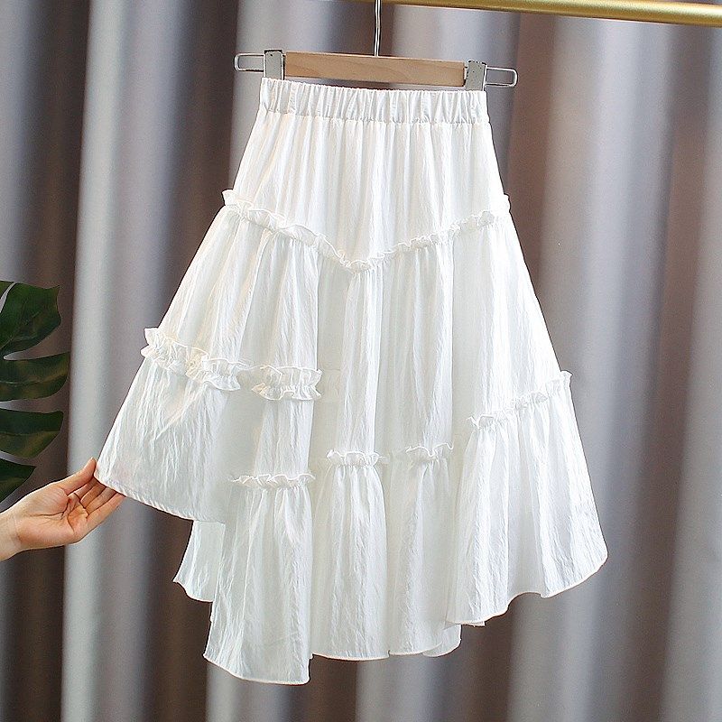 女童半身裙夏季2025新款洋气儿童中长款蛋糕裙白色大童不规则裙子,童装/婴儿装/亲子装,半身裙,淘宝优惠券,粉丝福利购,淘宝优惠卷