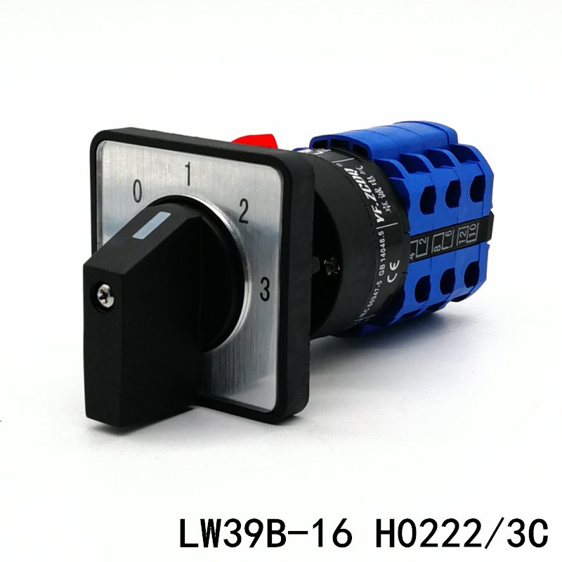 LW39B-16 H0222/3C万能转换开关 单孔安装 四挡三节 三路旋钮转换