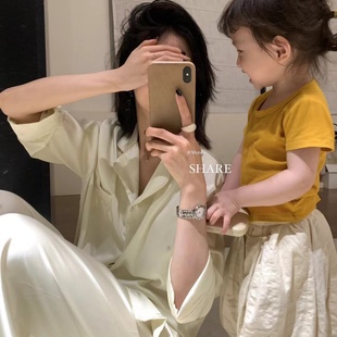 长裤 冰雪丝睡衣女夏季 七分袖 2025新款 冰凉舒适带胸垫家居服夏 爆款