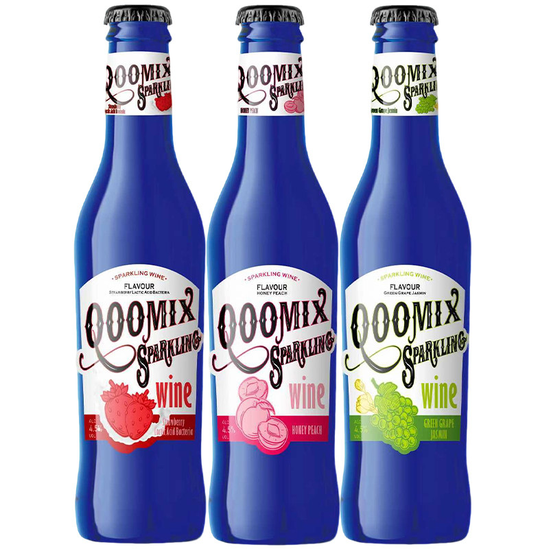 酷美客草莓青提茉莉白桃白兰地气泡酒低度果酒小甜酒270ml*3正品