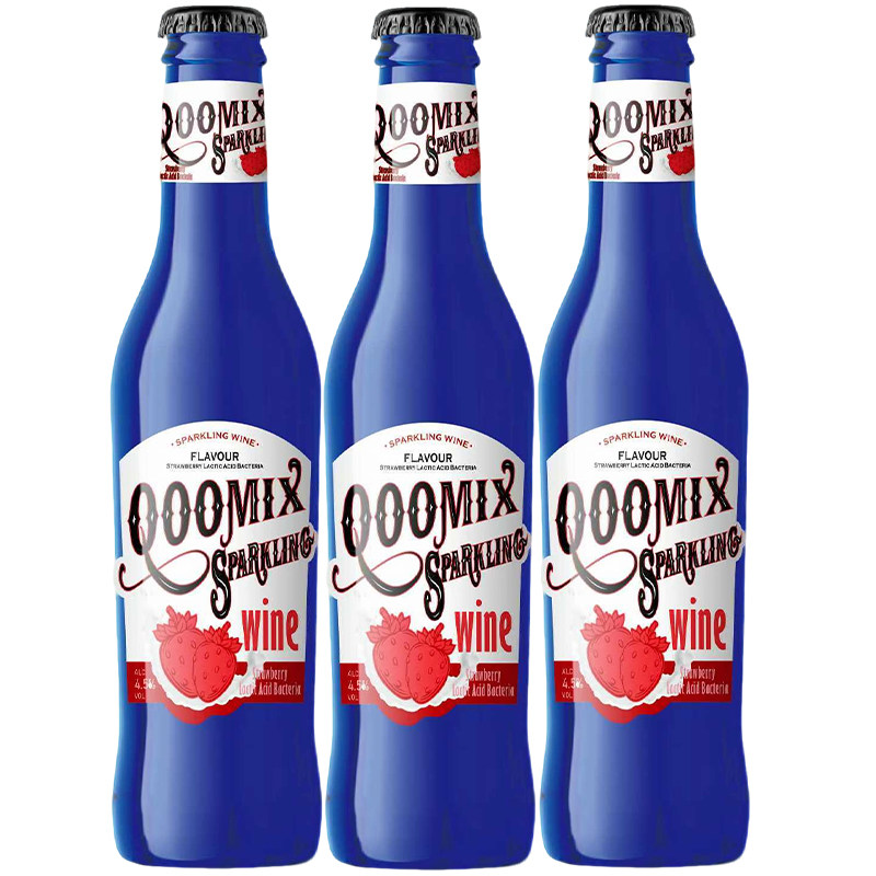 酷美客草莓乳酸菌风味气泡酒女士低度果酒小甜酒微醺270ml*3正品