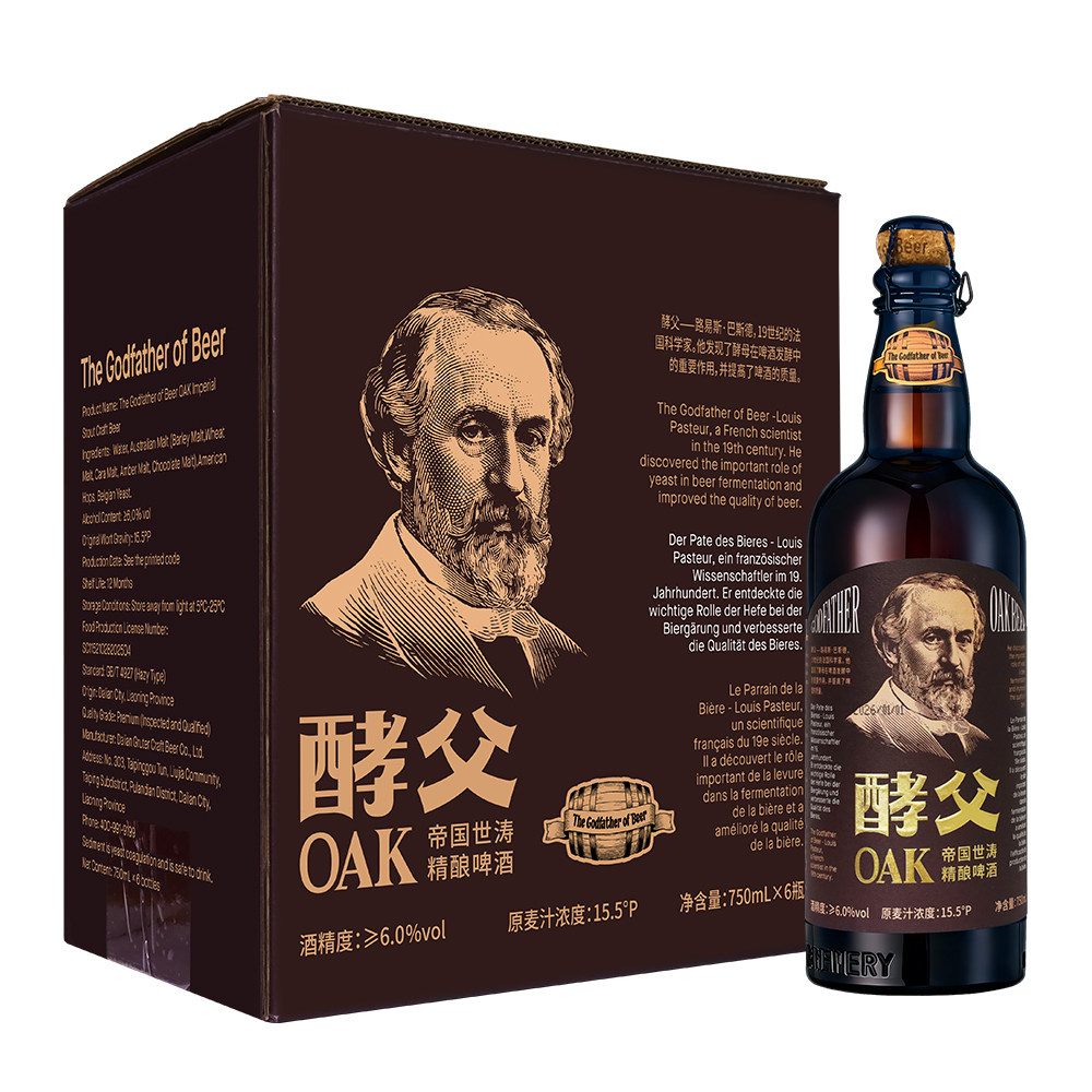 酵父OAK帝国世涛橡木桶高端精酿啤酒15.5°P度750ml*6瓶整箱正品